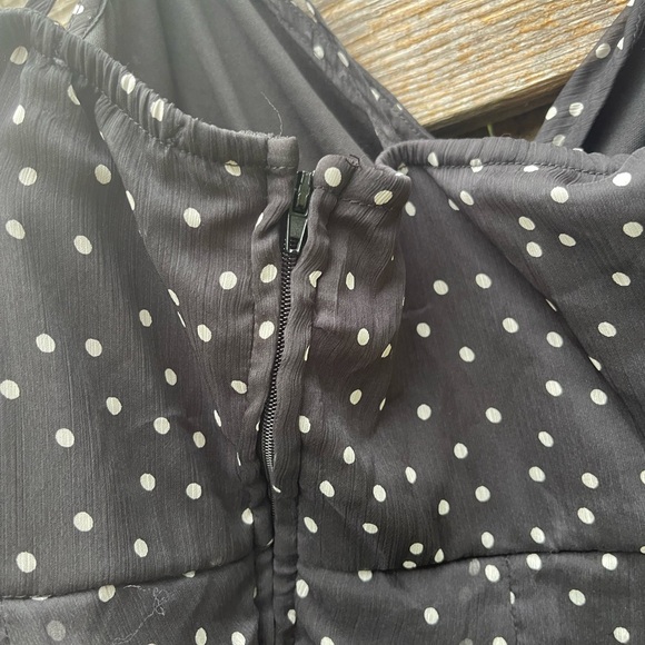 Mi Ami Black Polka Dot Ruffle Dress Size M - Picture 10 of 10